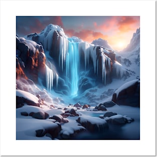 Iced Waterfalls Posters and Art